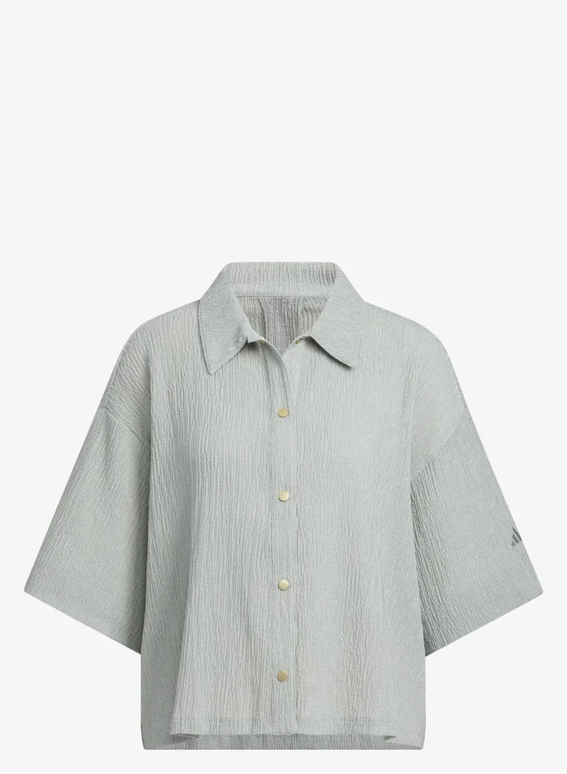 اديداس قميص بأكمام قصيرة SOFTLUX SHEER LOOSE FIT COLLAR